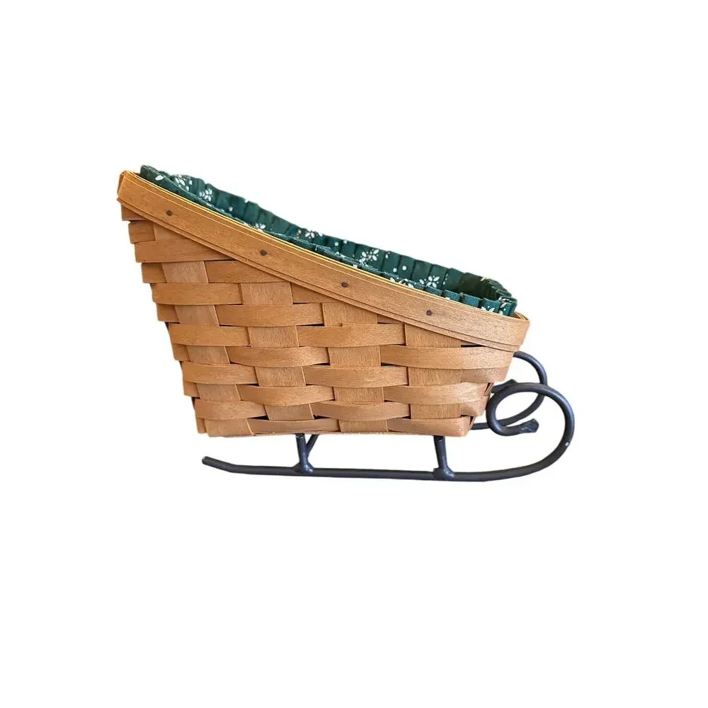 Vintage 2002 Longaberger Sleigh Basket Christmas Collection Collectible Decor
